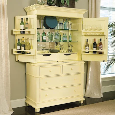 Single Dresser with Bar Hutch